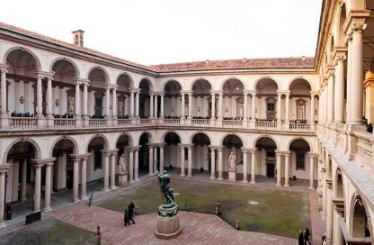 Vista de la pinacoteca de Brera, edificio histórico de milan presentado en el Tour