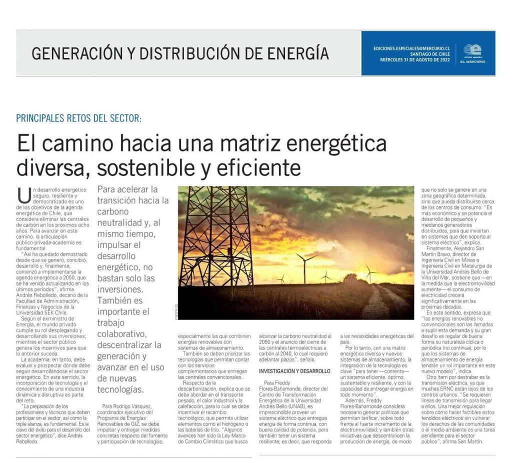 Camino Hacia Una Matriz Energética Diversa, Sostenible Y Eficiente | UNAB