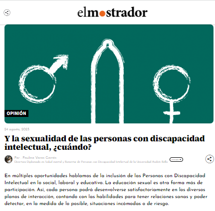 Sexualidad en Personas con Discapacidad Intelectural.