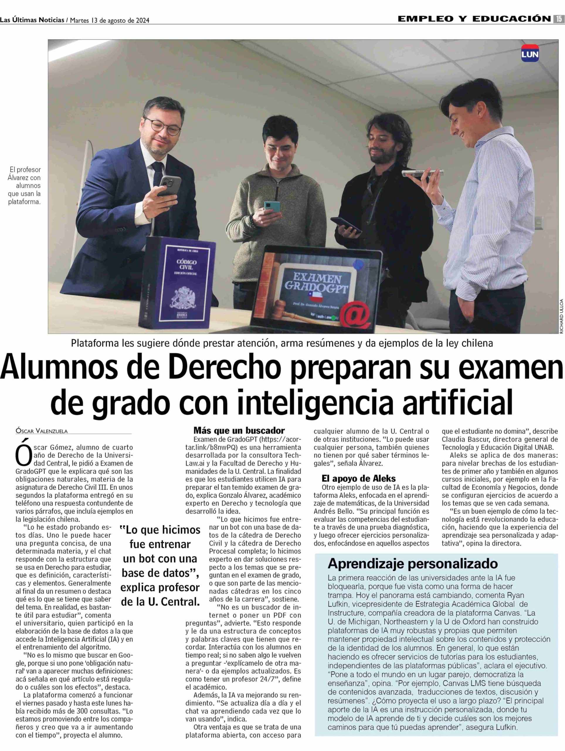 Alumnos preparan su examen con la Inteligencia Artificial