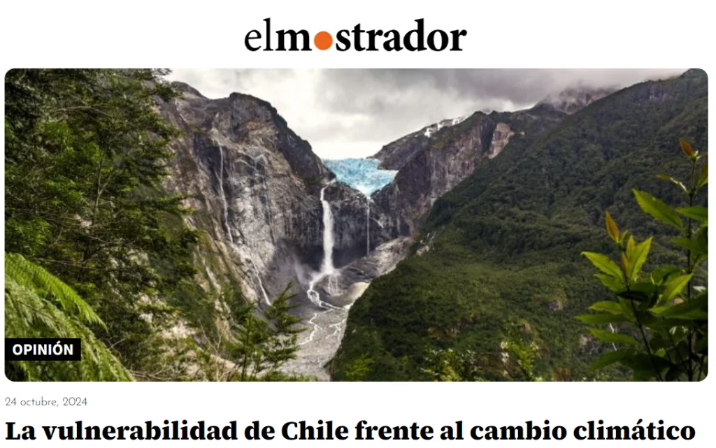 El director de Ecoturismo, Pablo Rebolledo, rememora en el Día Internacional contra el Cambio Climático la vulnerabilidad de Chile ante sus efectos.