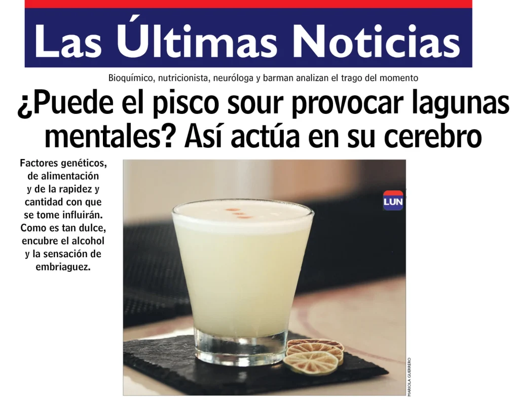 María Isabel Oliver, académica UNAB, comenta a el LUN cómo el pisco sour engaña la percepción de quién lo consume. 