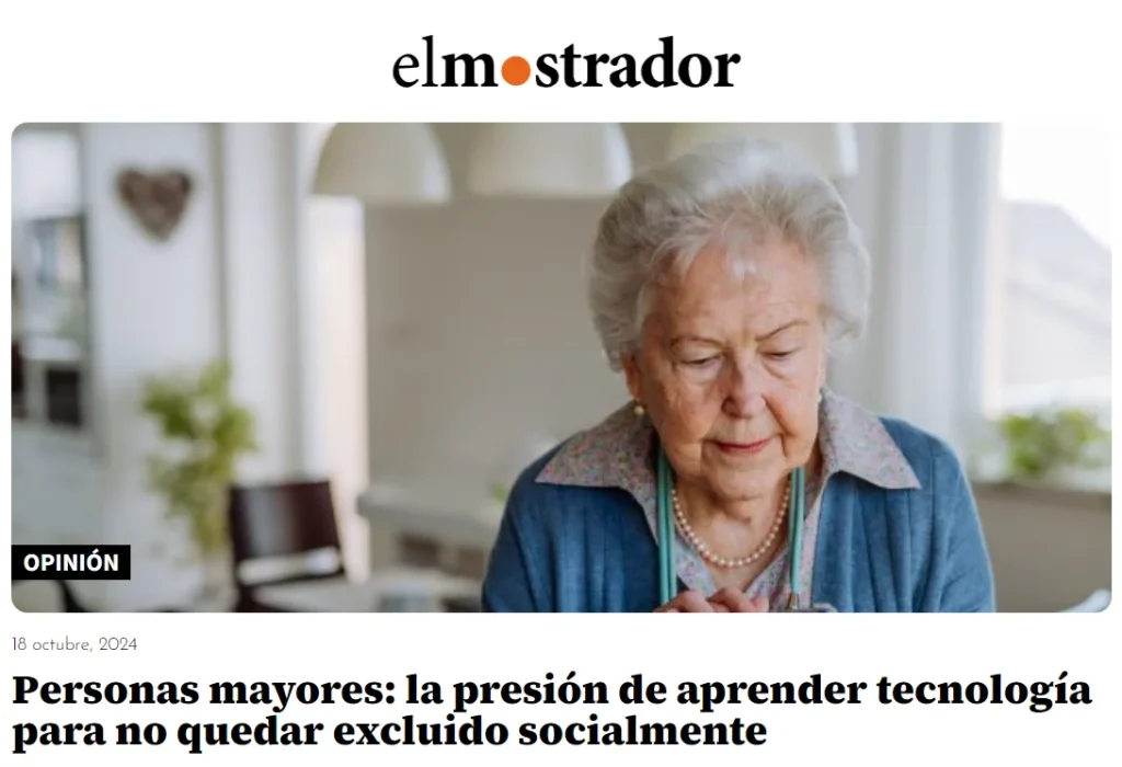 Agnieszka Bozanic plantea en su columna de opinión en El Mostrador, el derecho legítimo de las personas de la tercera edad a aprender tecnología. 