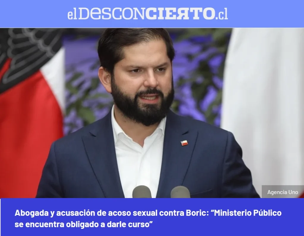 Agustina Alvarado, académica de la Escuela de Derecho de la Universidad Andrés Bello, sede Viña del mar, aclara cuáles son los escenarios que enfrenta el Presidente Boric tras la acusación de acoso sexual. El Desconcierto, 26 de noviembre de 2024.