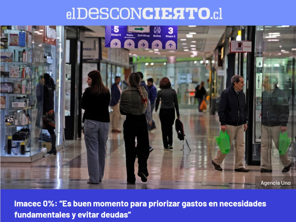 ¿Qué significa para las personas que el Imacec 0%? El académico UNAB, Rafael de la Horra, explica en El Desconcierto las implicancias de este indicador para la economía de los chilenos. El Mercurio de Valparaíso, 09 de noviembre de 2024.