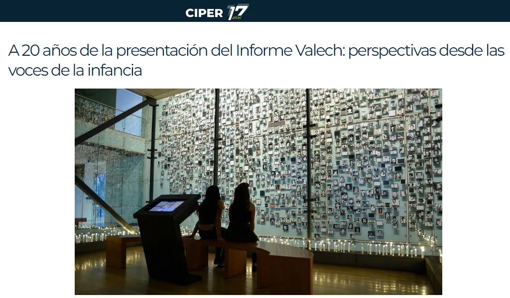 Luis Jiménez, psicólogo e investigador UNAB, sede Viña del Mar, conmemora la entrega del informe Valech I y analiza la perspectiva de los niños con respecto al ejercicio de la dictadura en la actualidad. CIPER, 28 de noviembre de 2024.