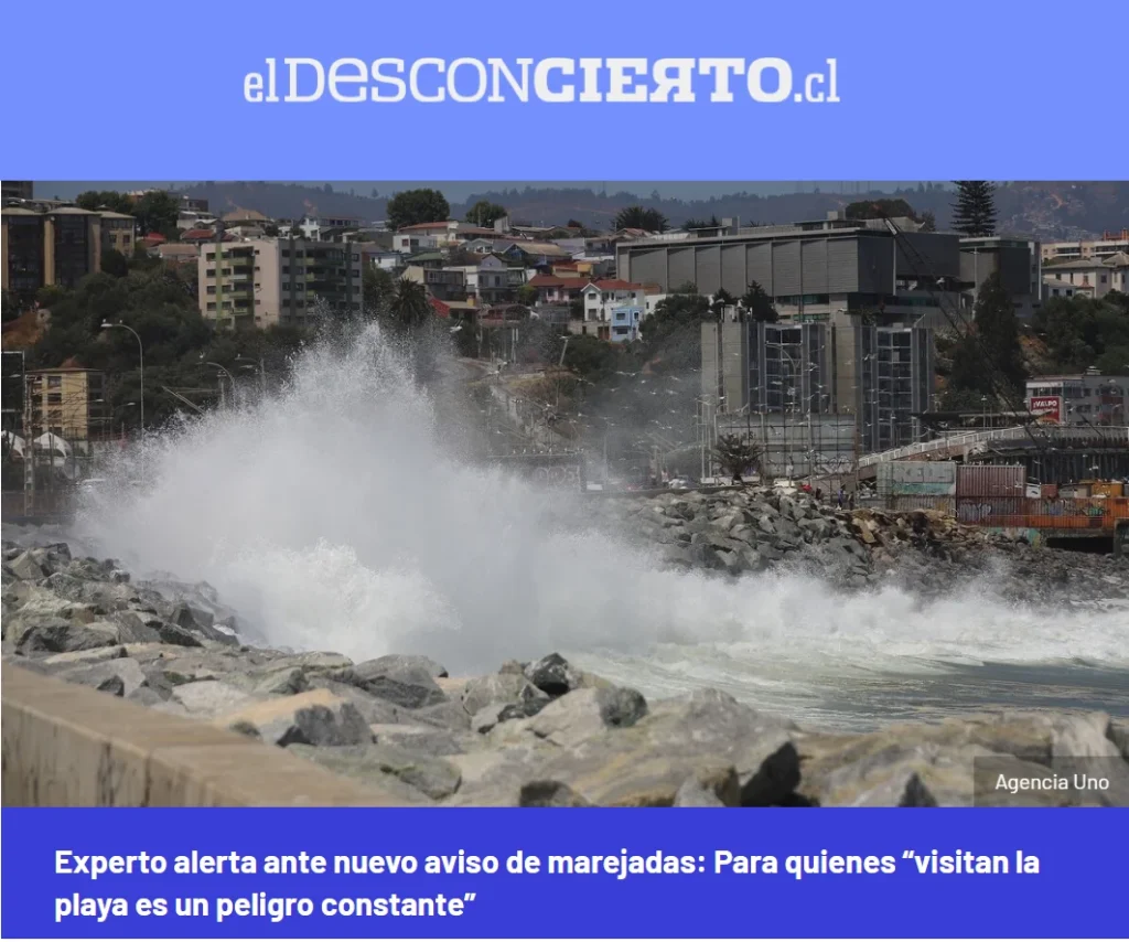 Dr. Juan González, académico de Geología UNAB, entrega un análisis completo del fenómeno ante nuevo aviso de marejadas. El Desconcierto, 03 de enero de 2025.