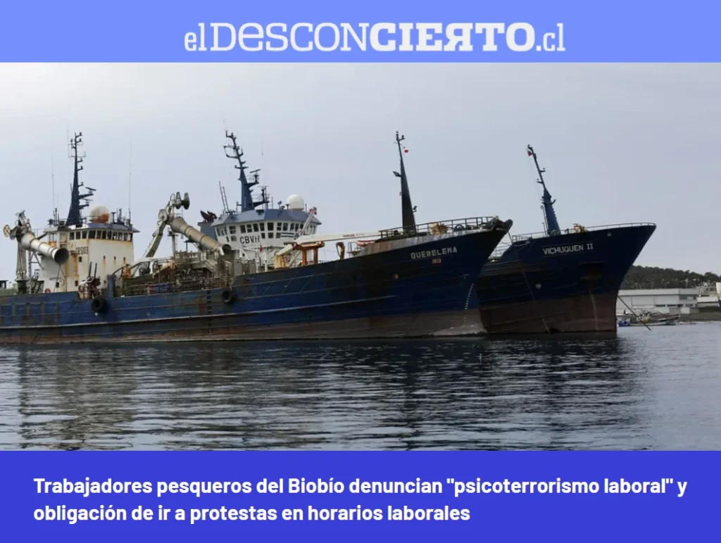 Dr. Nelson Lay, académico Psicología UNAB, definió qué es el psicoterrorismo laboral, denunciado por trabajadores pesqueros del Biobío. El Desconcierto, 10 de enero de 2025.