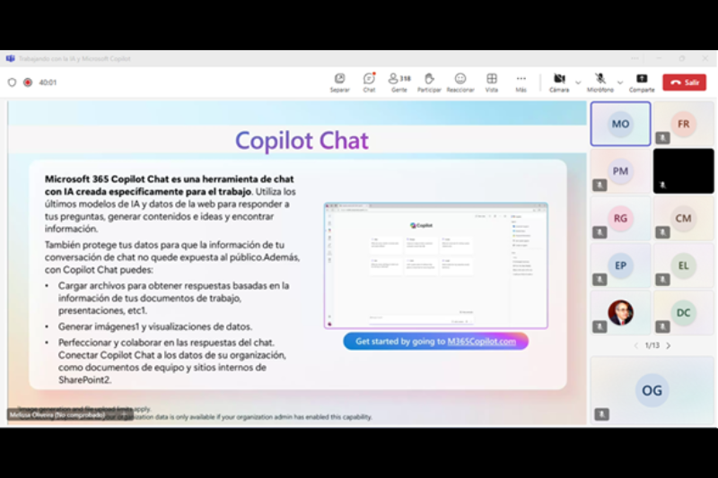 Capture de los talleres de Copilot en UNAB.